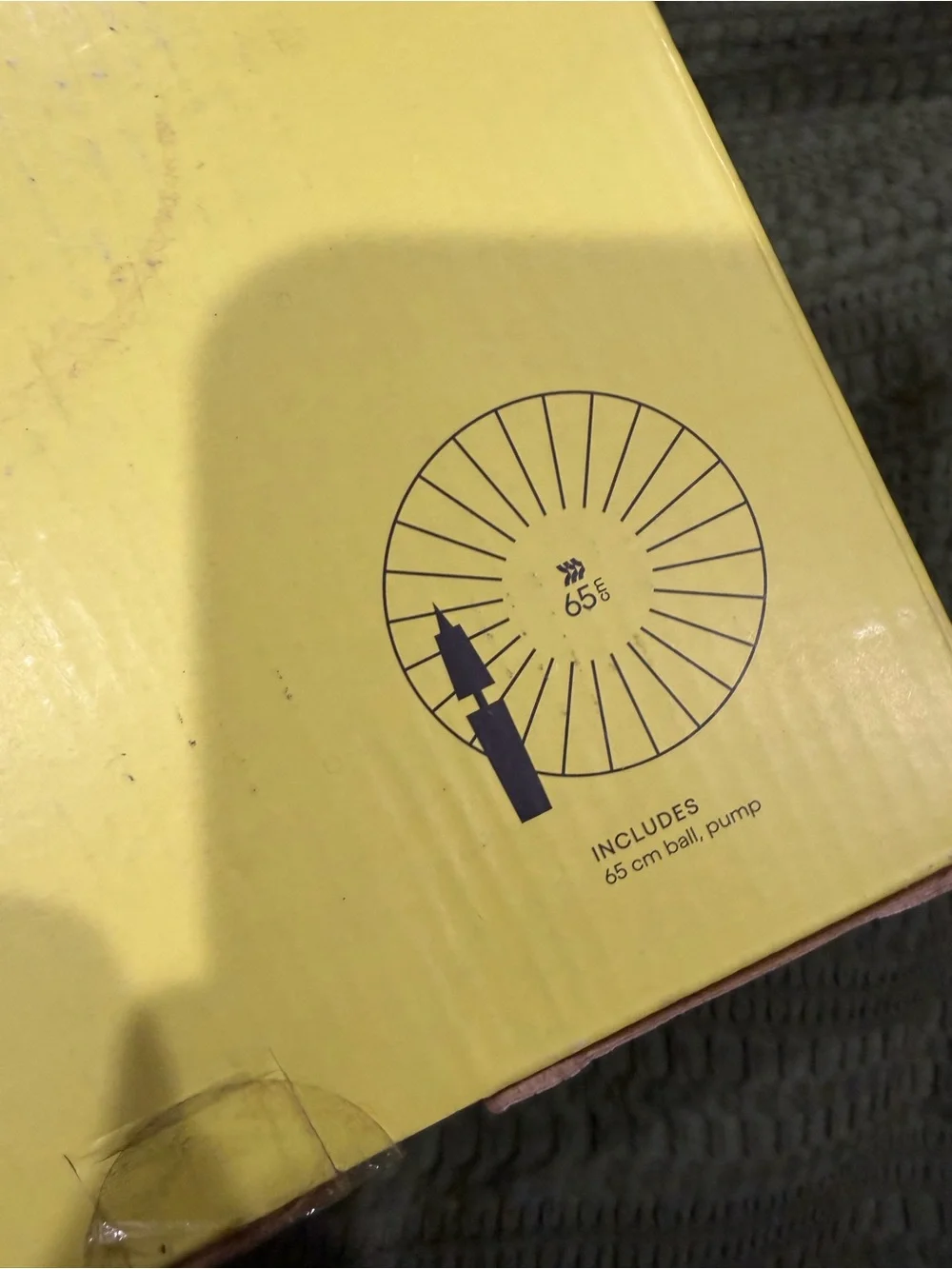 Target Yellow Box with Purple Exercise Ball Photo